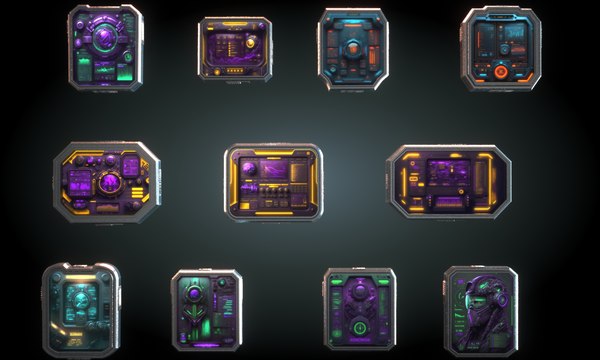 modelo 3d Sci Fi cyberpunk Monitors - TurboSquid 1999881