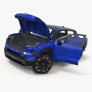 3D model 2024 Chevrolet Silverado EV RST Blue Rigged for Maya