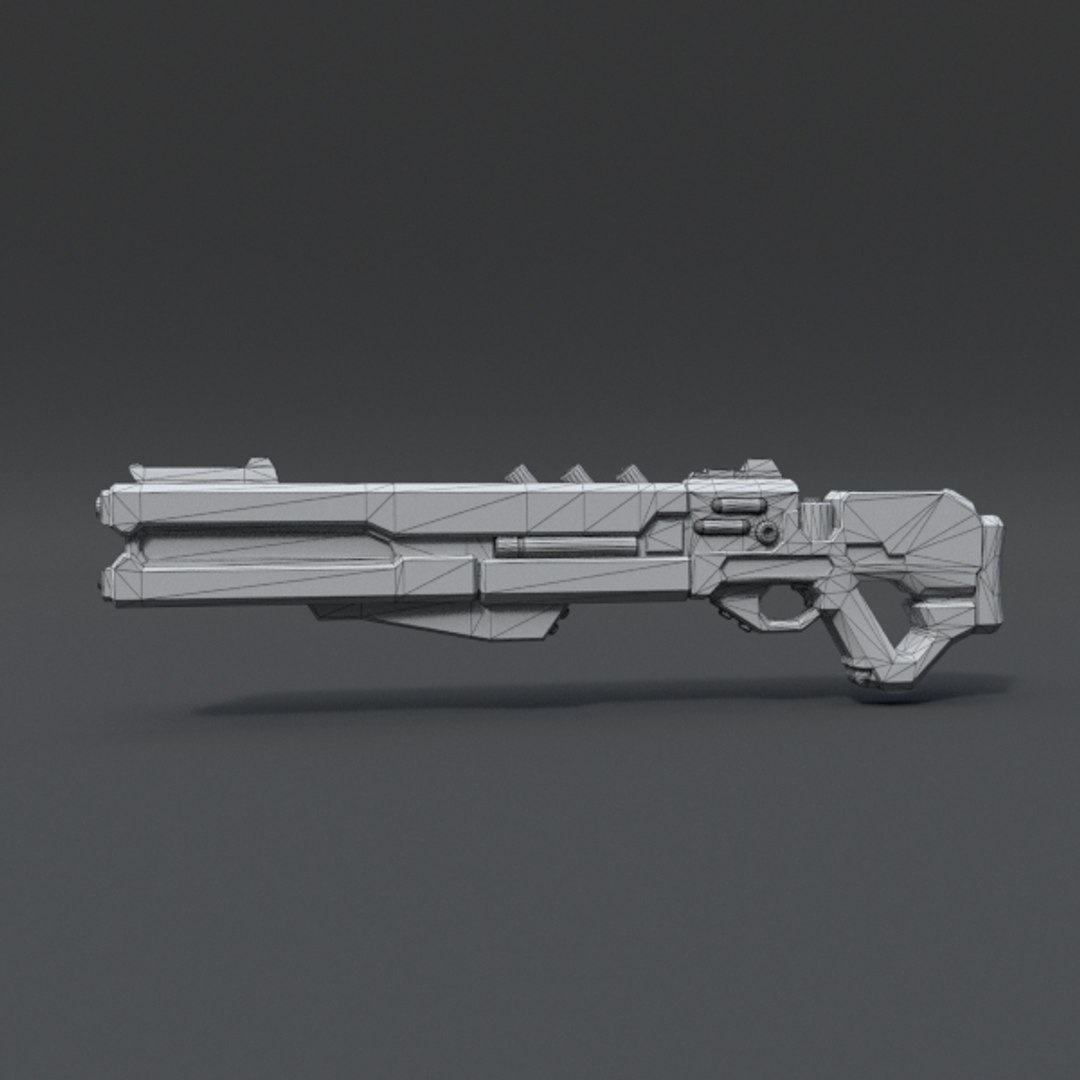 3d rifle pbr details model