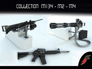 set 3 weapons 3d model