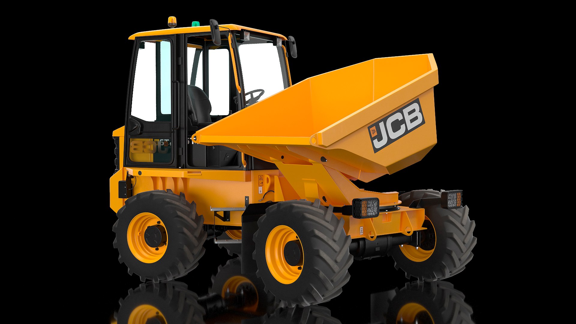 JCB 6T-1 Cabbed Site Dumper Rigged 3D model preview