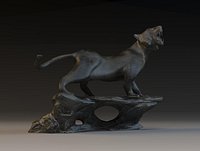 Ferocious tiger bronze  stone  city sculpture