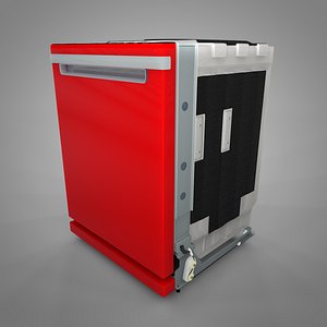 3D whirlpool dishwasher l084 red model