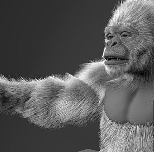 3d obj gorilla fur