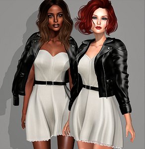 3D leather jacket dress