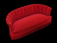 Red velor sofa sevilliana of KOKET