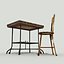 Ensemble de table ancien vintage - Low Poly