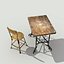 Ensemble de table ancien vintage - Low Poly