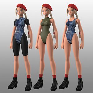 3d original girl army mbe02 model