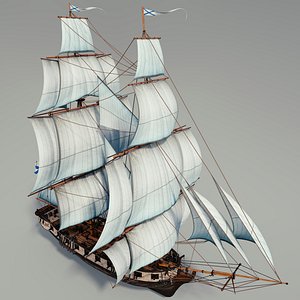 3D ship boat brig model