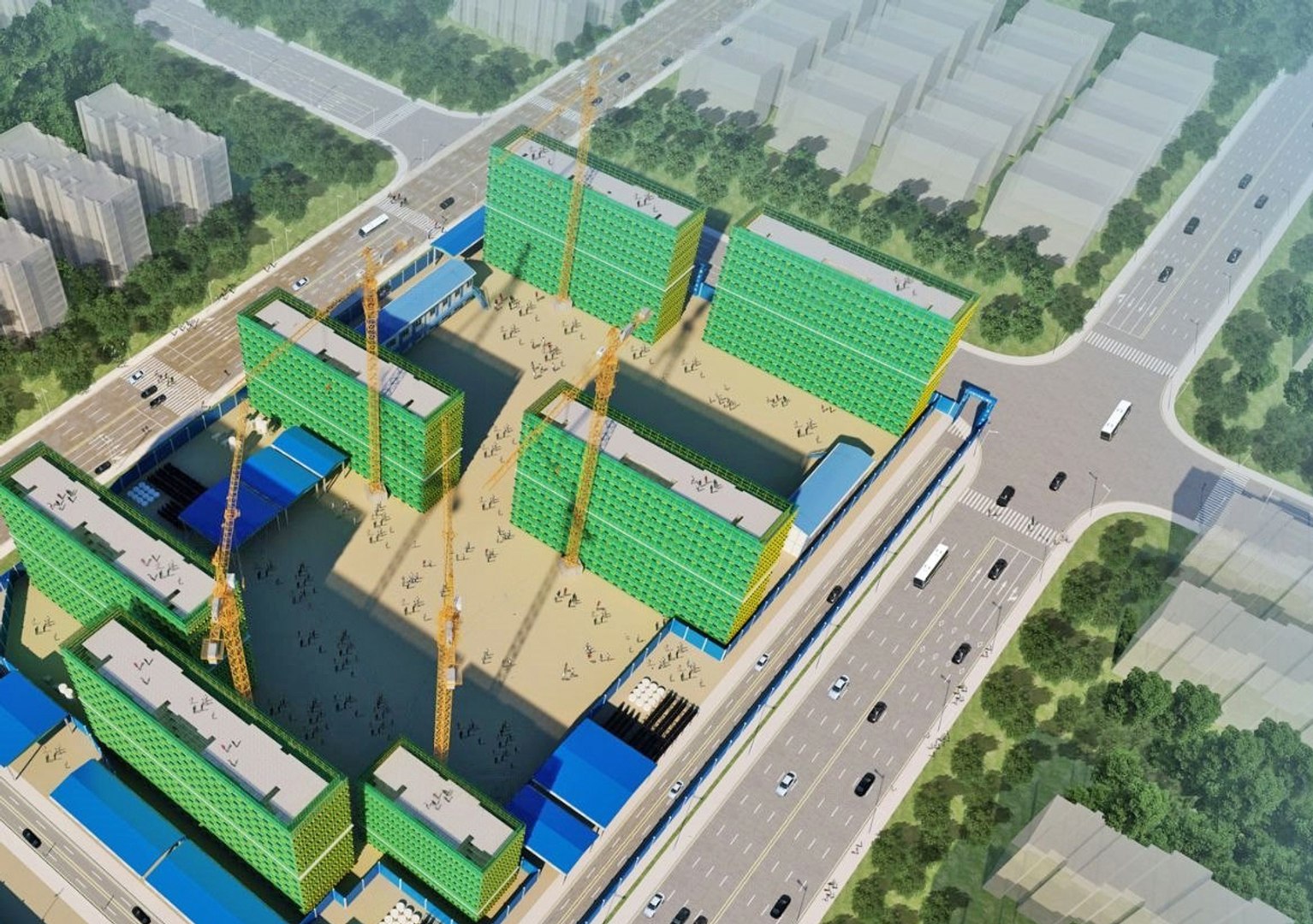 Contemporary Housing Project Under Construction Model - TurboSquid 2484029
