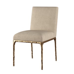 3D RH THADDEUS TRACK LEATHER DINING SIDE CHAIR model