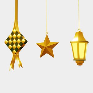3D Ramadan Ornament Ketupat Star Lantern model