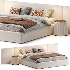 3D Otis upholstered bed with fold-down headboard by Westwing model