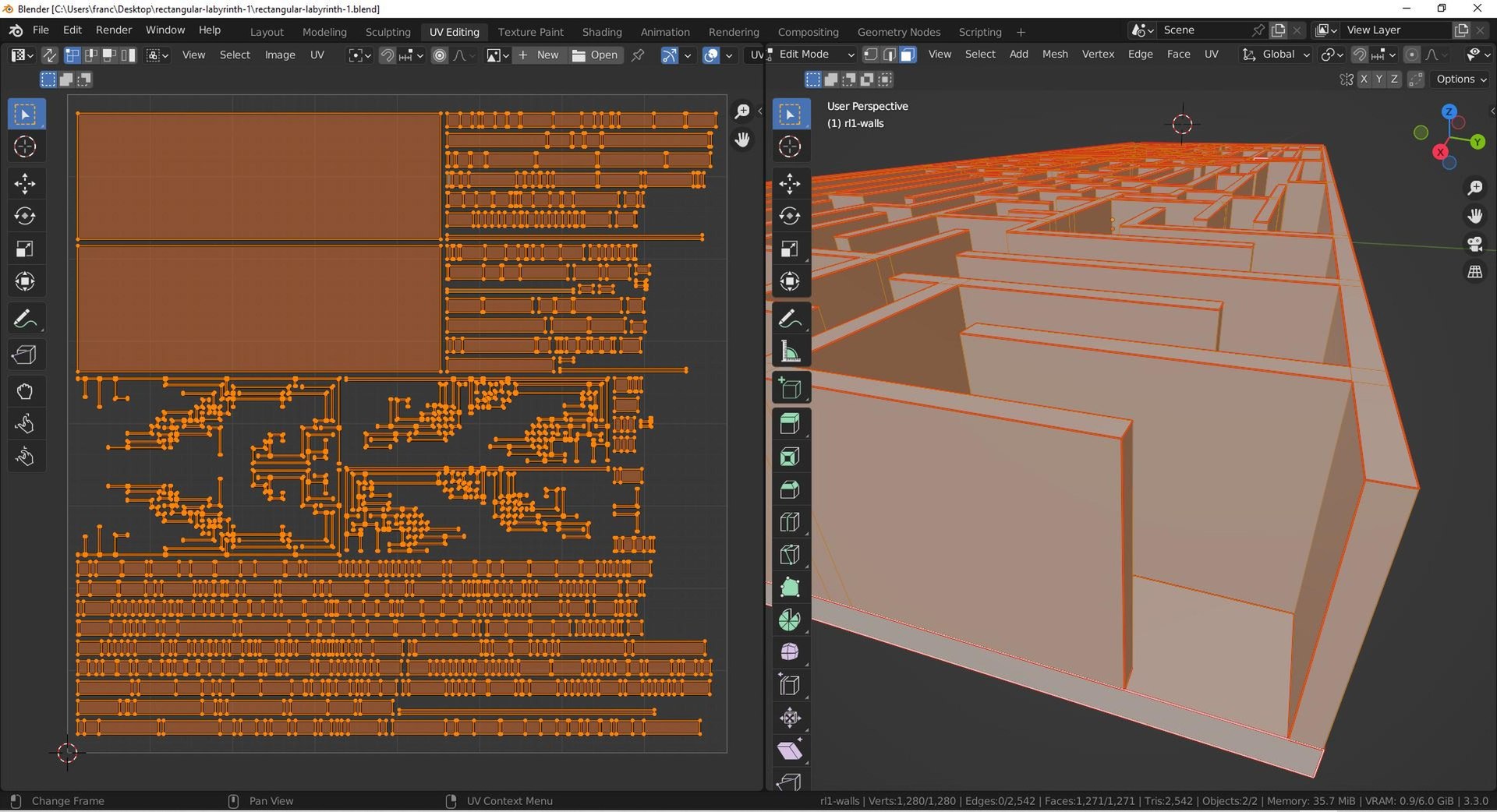 3D Model Rectangular Labyrinth 1 - TurboSquid 2047806