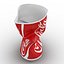 Copa de bebida arrugada modelo Coca Cola 2 3D