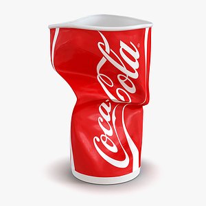 3d crumpled drink cup coca cola