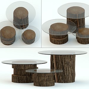 3D tables stump glass model