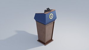 Presidential Podium 4K and 2K Textures 3D model
