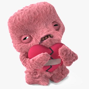 Fuggler Annoyed Alien Plush Pink Fur Rigged for Cinema 4D