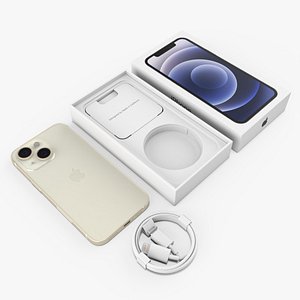 3D model IPhone 15 Yellow Unboxed