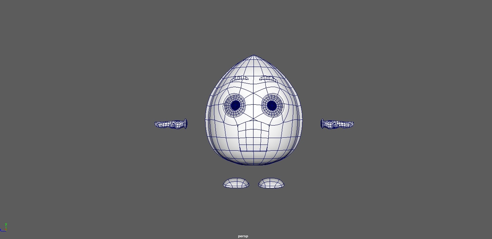 3d walnut cartoon character rigged