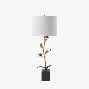 John Richard JRL-9793 Brass Orchid Candlestick Buffet Lamp