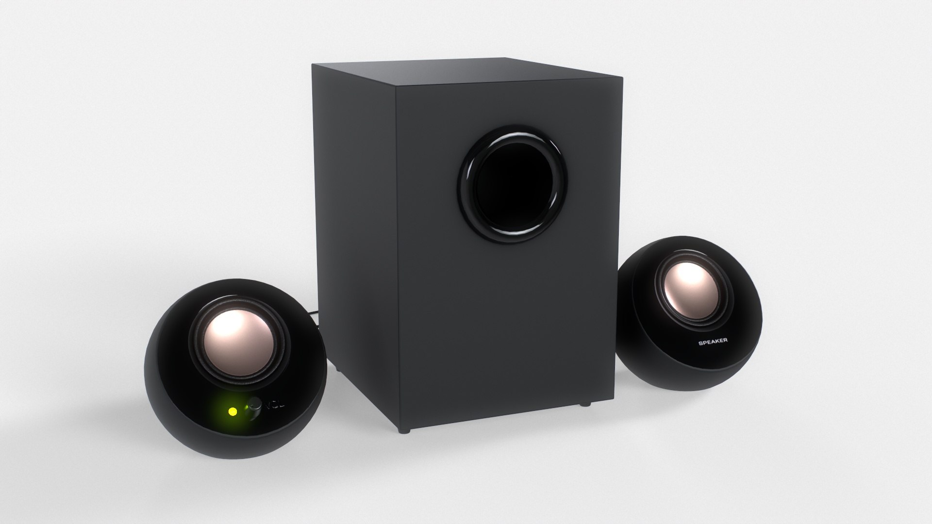 PC Speaker With Subwoofer 3D Model - TurboSquid 2023753