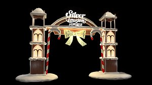Christmas Nordic style luminous lights with wooden door head