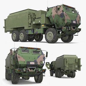 Military Tactical Operations Center Vehicle Camouflage 3D model