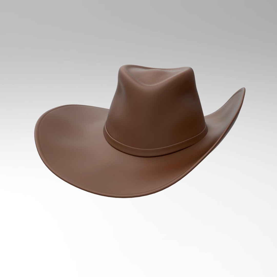 cowboy hat 3D model https://p.turbosquid.com/ts-thumb/BC/sVxrMc/yYvzf4vU/hat_01/jpg/1539544447/1920x1080/fit_q87/6e3f365d867513682f5c34ffdb0a682100538f6d/hat_01.jpg