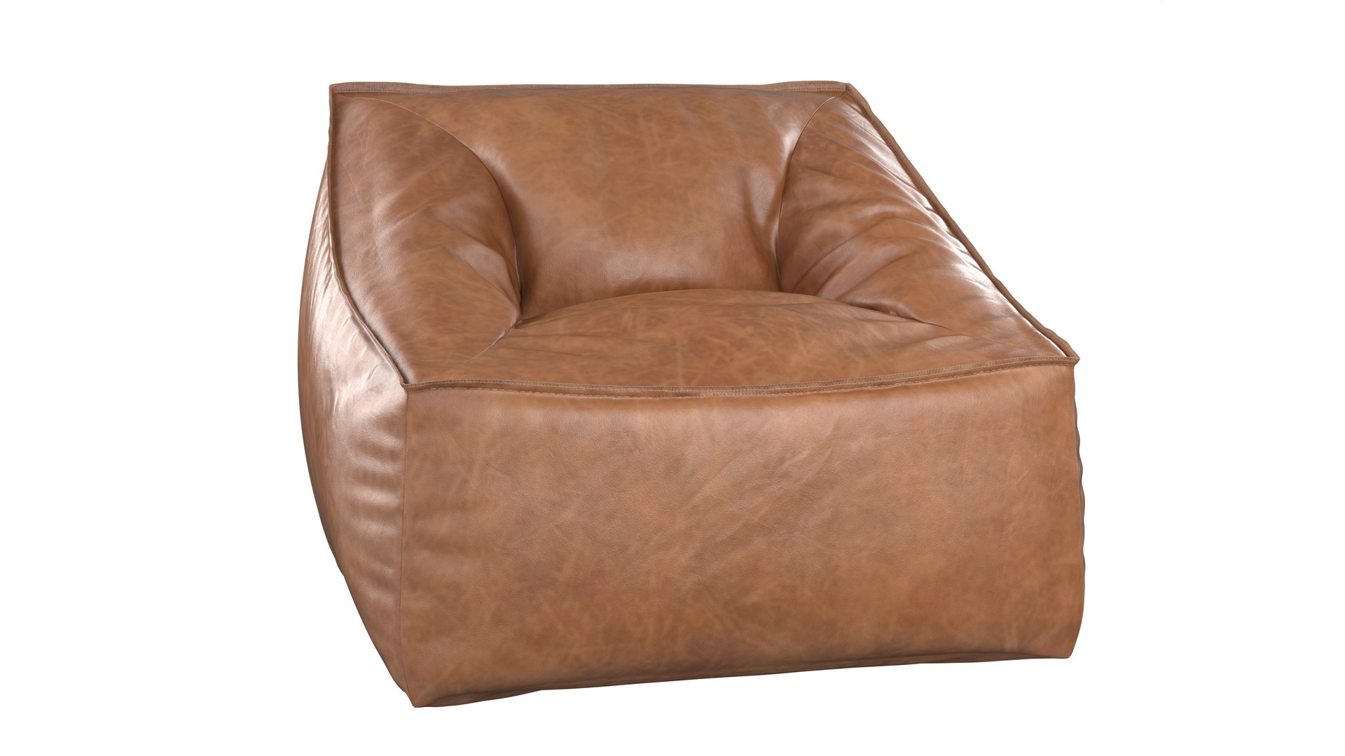 Vegan Leather Caramel Modern Lounger
