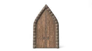 Double Door with Pointed Arch 3D model