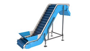 Incline Conveyor With Hopper 3D model