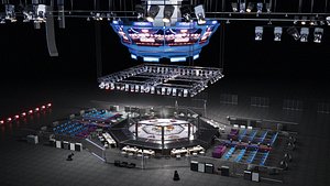 3D model MMA Arena Stage Venue - Modular 3D Environment Octagon Cage Fight Game Kit