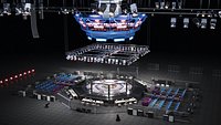 MMA Arena Stage Venue - Modular 3D Environment Octagon Cage Fight Game Kit
