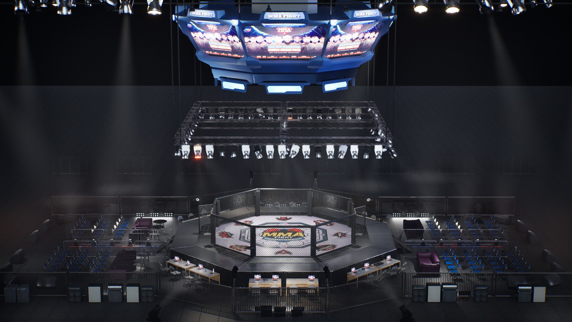 3D model MMA Arena Stage Venue - Modular 3D Environment Octagon Cage Fight Game Kit https://p.turbosquid.com/ts-thumb/BD/0R9aYV/lu/highresscreenshot00001/png/1788596809/1920x1080/fit_q87/25f7f3c04bb95e650ebbfdf9e6d460cd6cac9477/highresscreenshot00001.jpg