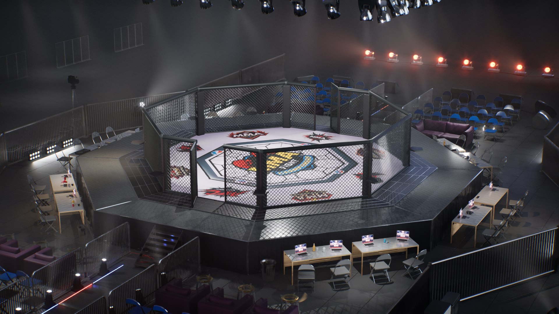 3D model MMA Arena Stage Venue - Modular 3D Environment Octagon Cage Fight Game Kit https://p.turbosquid.com/ts-thumb/BD/0R9aYV/mL/highresscreenshot00000/png/1788596804/1920x1080/fit_q87/053ac8c32ee01109a15ba577998e1677cd7a708c/highresscreenshot00000.jpg