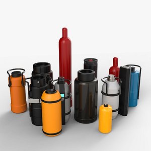 Sci-fi high poly barrels set