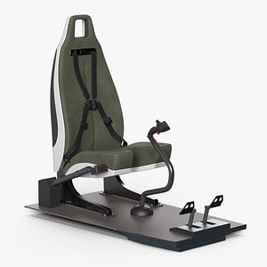 Helicopter Pilot Seat with Control Sticks 3D model