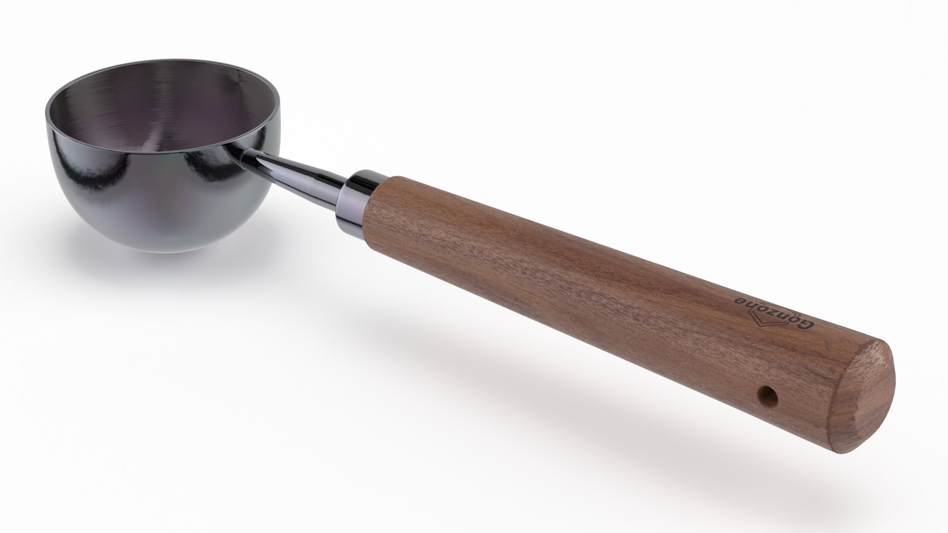Gonzone Coffee Scoop Spoon Vintage Wood 3D model preview