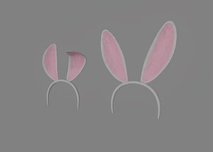 3D white bunny model