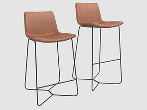 slope leather bar stool model