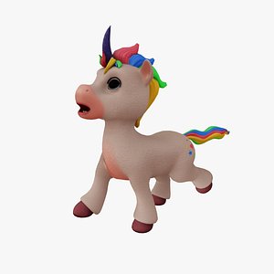 3D model unicorn rigged
