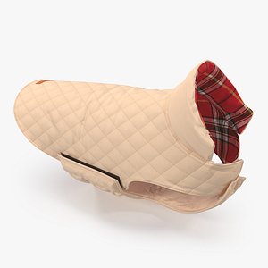 3D Dog Coat Beige model