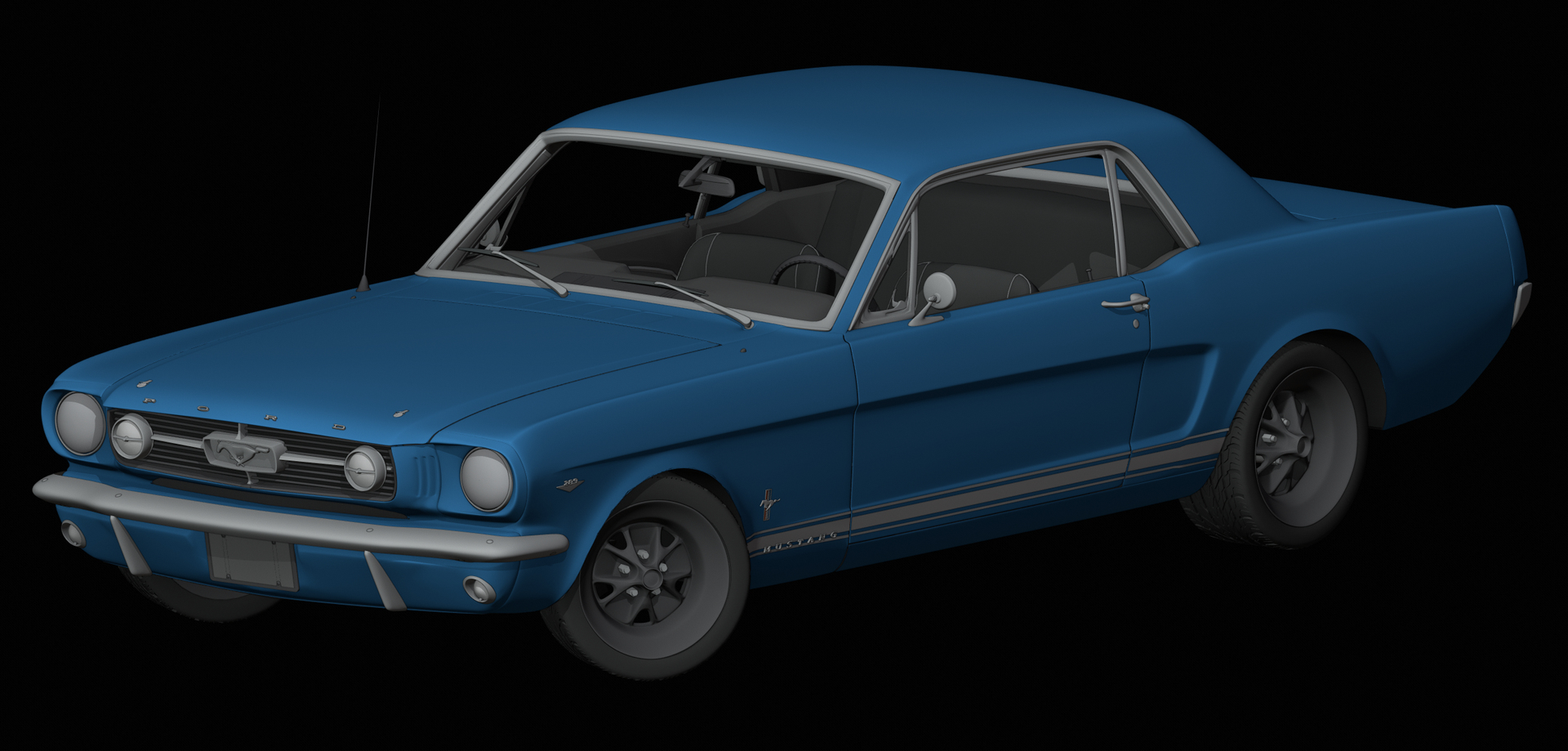 3d model mustang 1964