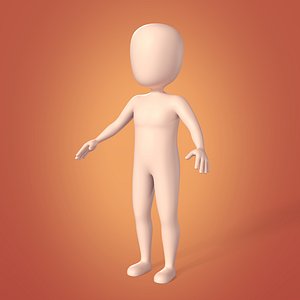 Cartoon Man - Stickman -- With IK and FK Rig