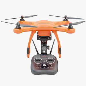 Animated Drone Autel Robotics and Controller 3D model
