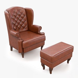 3D Fireplace Armchair PBR