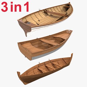 rowboats modeled 3ds